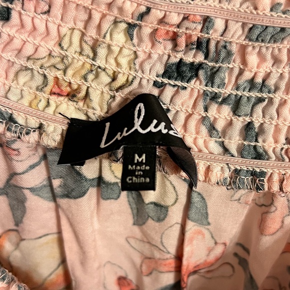 Lulu's Blush Floral Smocked Dress - Picture 2 of 3